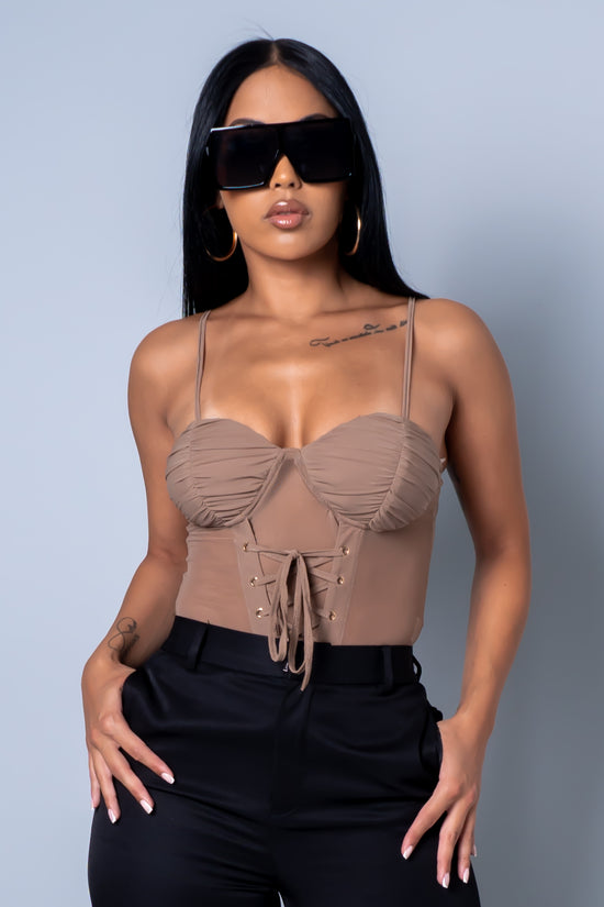 Party In The USA Bodysuit - Taupe