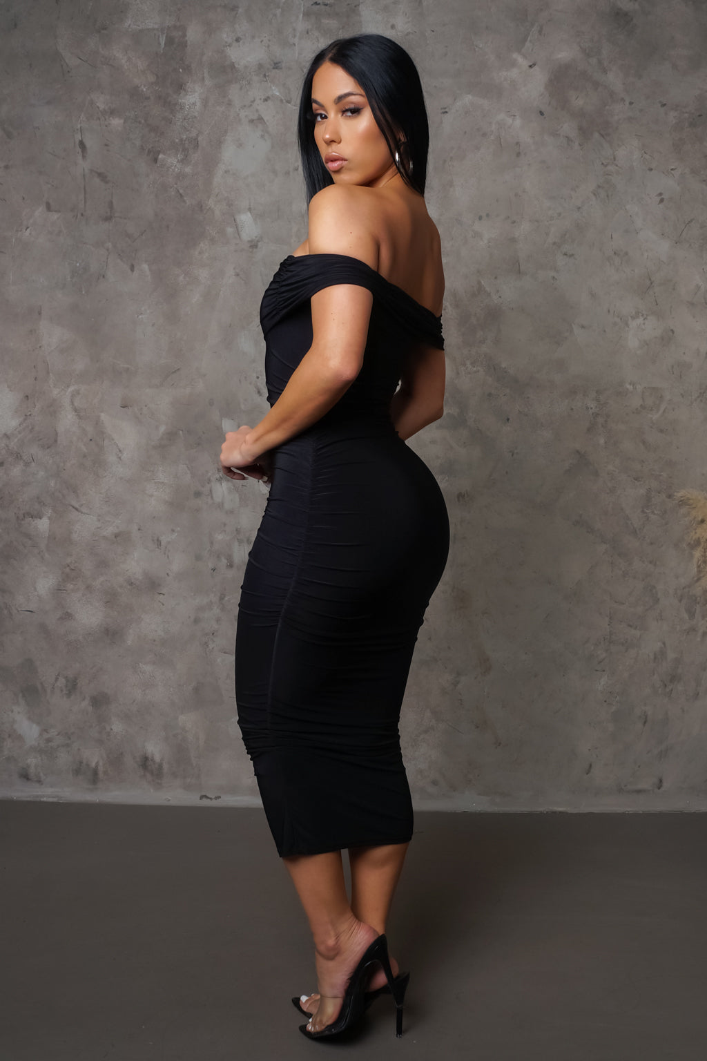 Yasmine Midi Dress - Black