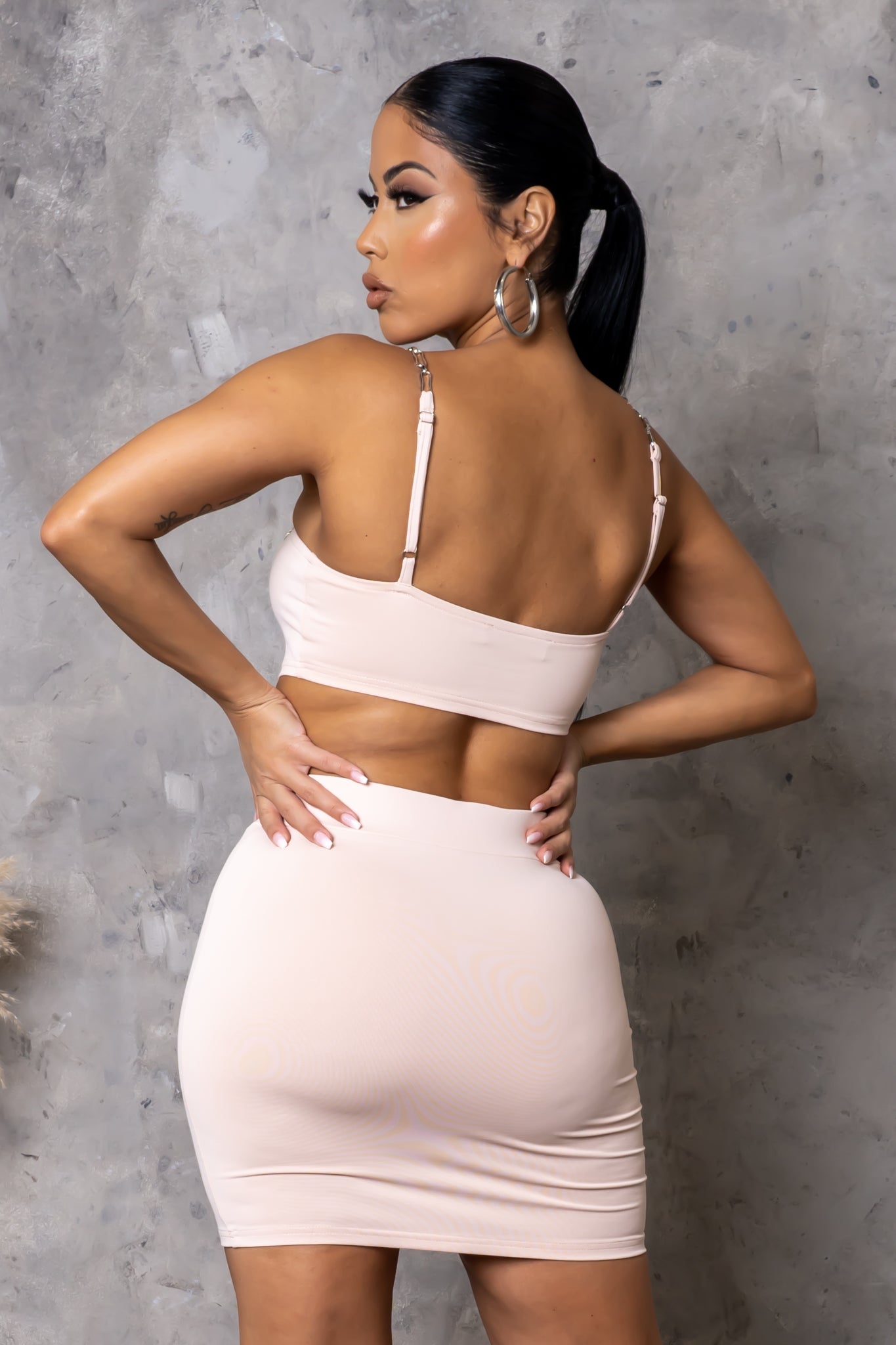 No Drama Two Piece Skirt Set - Pink