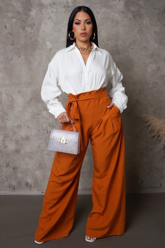 Load image into Gallery viewer, Bow Down Pants - Burnt Orange
