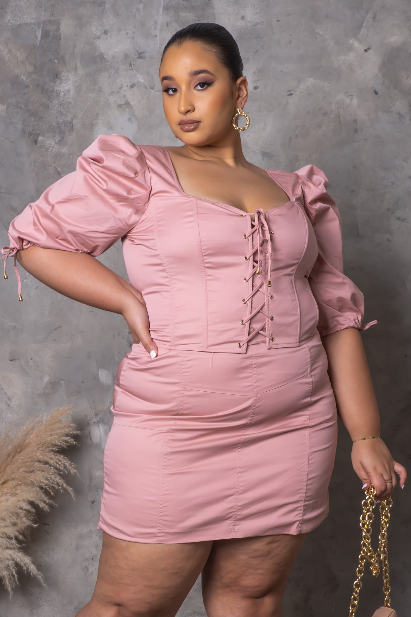 Plus Size Annabella Two Piece Skirt Set - Pink – Magnolia Fashion
